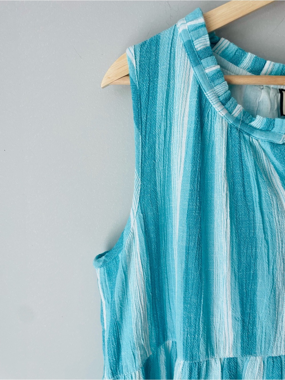 Tuckernuck Salty Paloma Aquamarine Striped Tiered Midi Dress NWOT - Picture 6 of 10